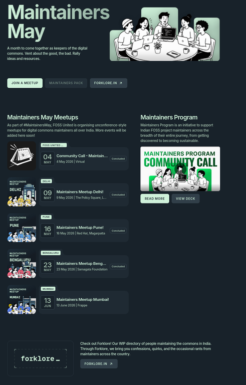Maintainers May landing page